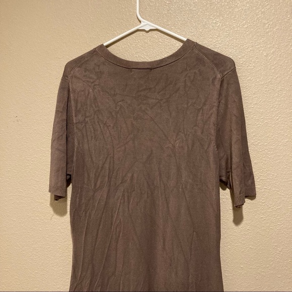 BCBG MaxAzria Knit Body Con Dress - Brown - Large - Twist Detail - Picture 6 of 7